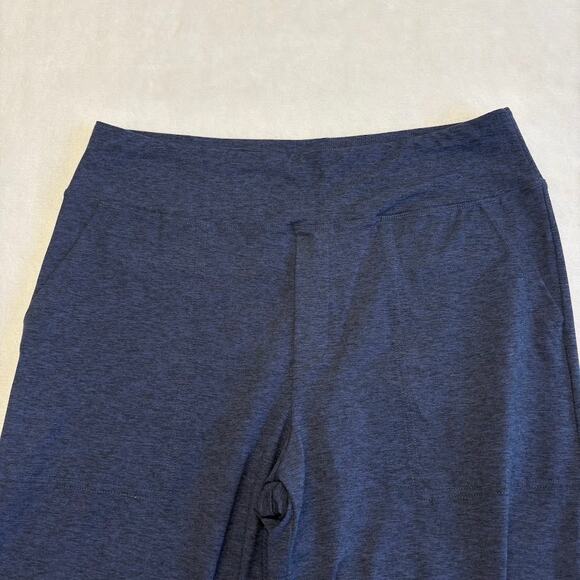 G4 Free High Waist Wide Leg Pull On Stretch Yoga Work Pants Pockets Size XL Blue - Picture 3 of 9